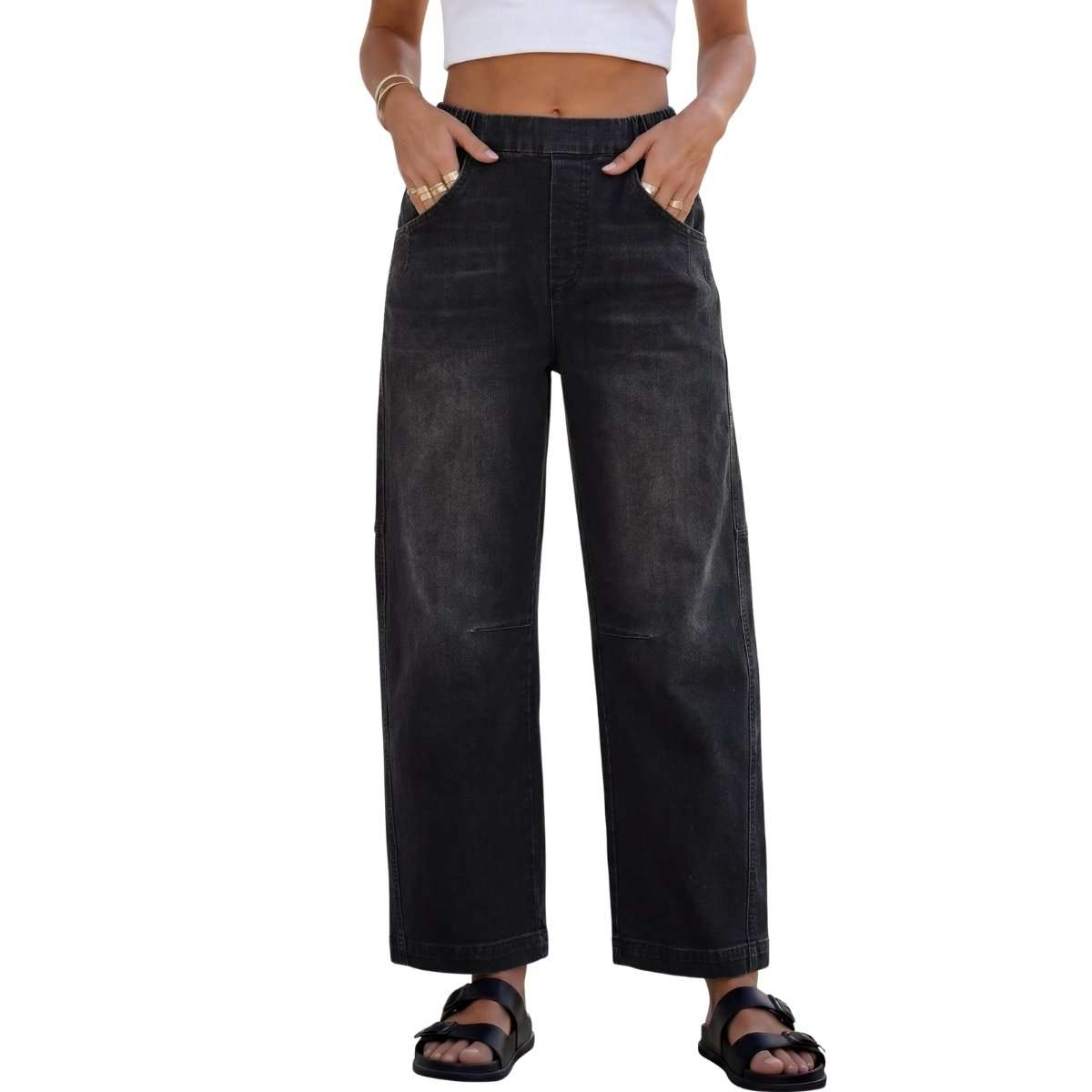 High Waisted Baggy Barrel Jeans