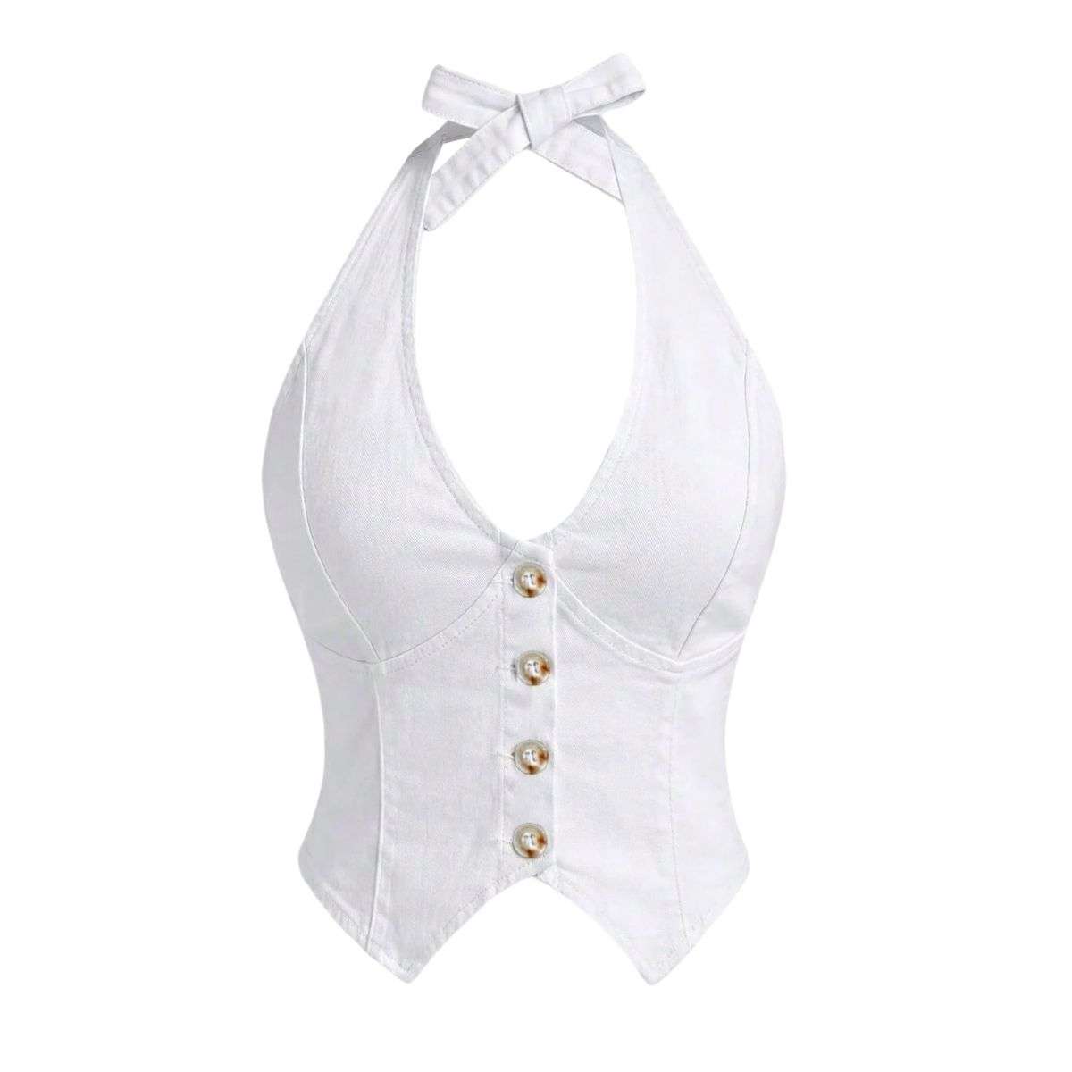 Women’s Y2K Denim Halter Top