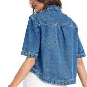 Women’s Casual Short Sleeve Denim Shacket