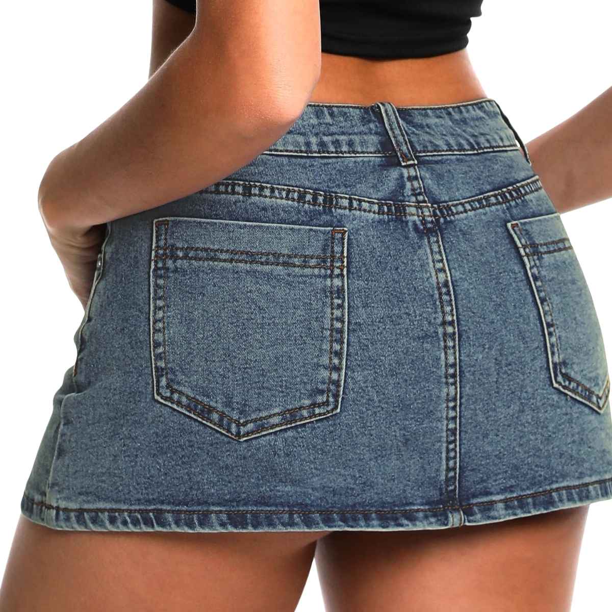 Y2K Low Rise Denim Mini Skort