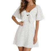 Women’s Denim Tie Front Mini Dress