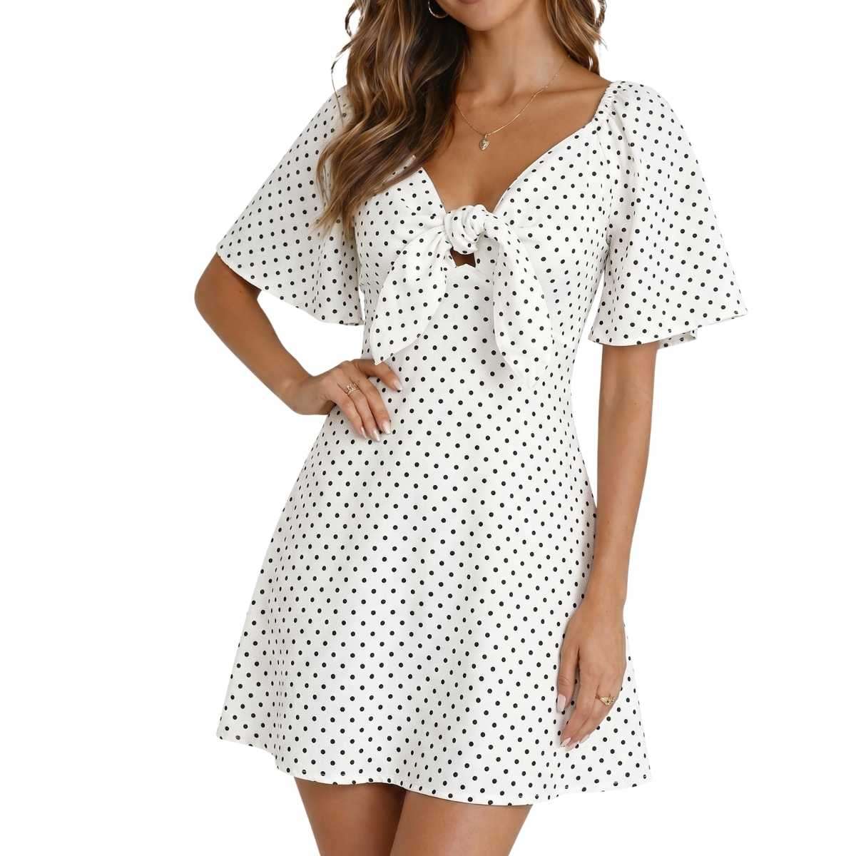 Women’s Denim Tie Front Mini Dress