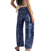 Women’s Floral Print Baggy Barrel Jeans