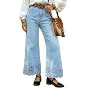 Women’s Embroidered Wide Leg Jeans