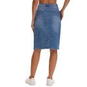 Women’s High Waisted Denim Midi Skirt