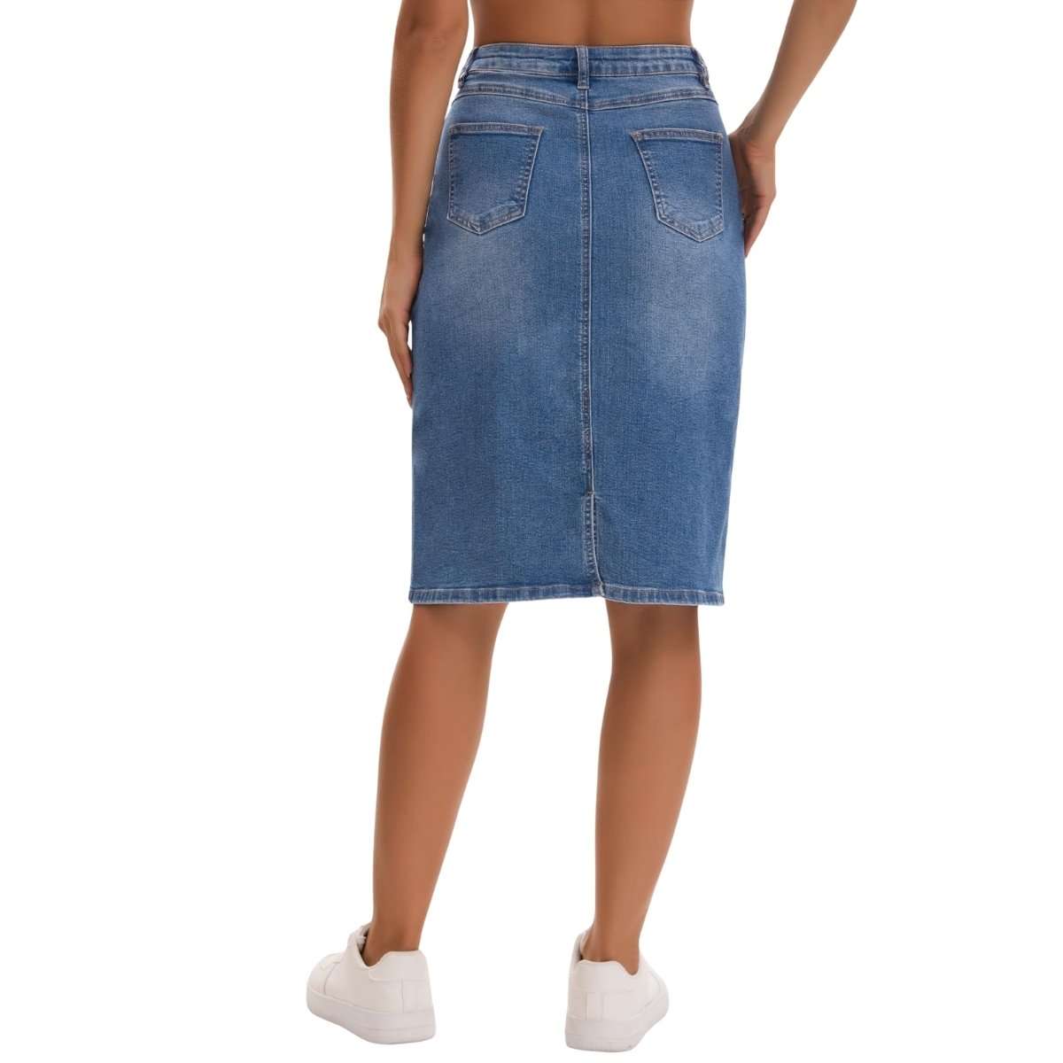 Women’s High Waisted Denim Midi Skirt