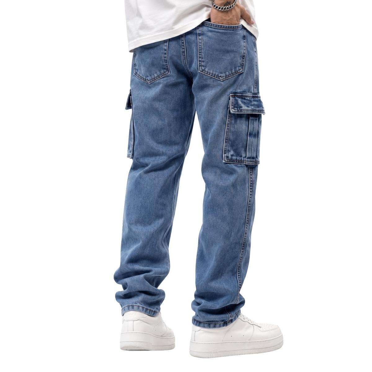 Men’s Elastic Waist Cargo Jeans