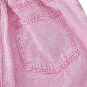 Women’s High Waisted Distressed Heart Pattern Wide Leg Jeans