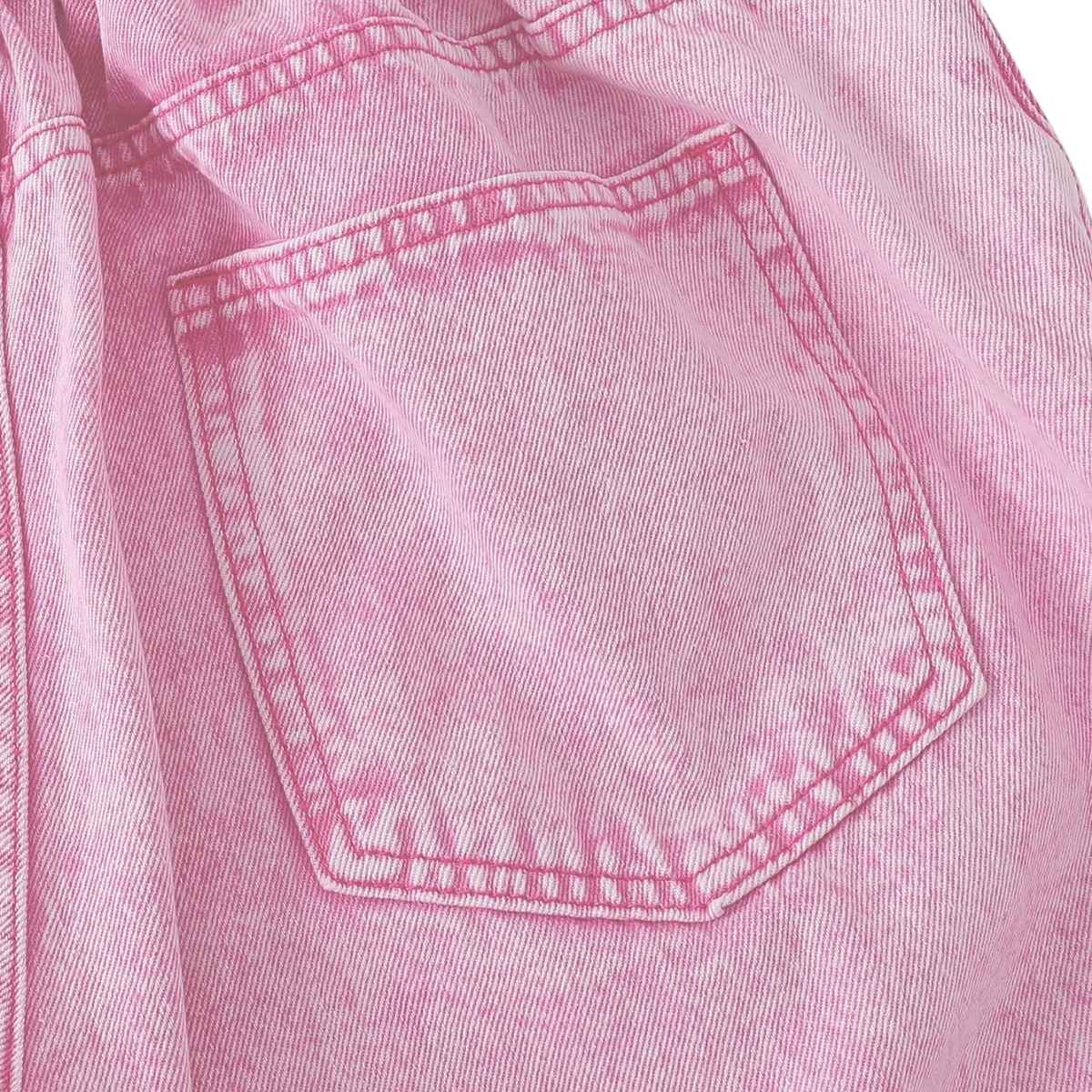 Women’s High Waisted Distressed Heart Pattern Wide Leg Jeans