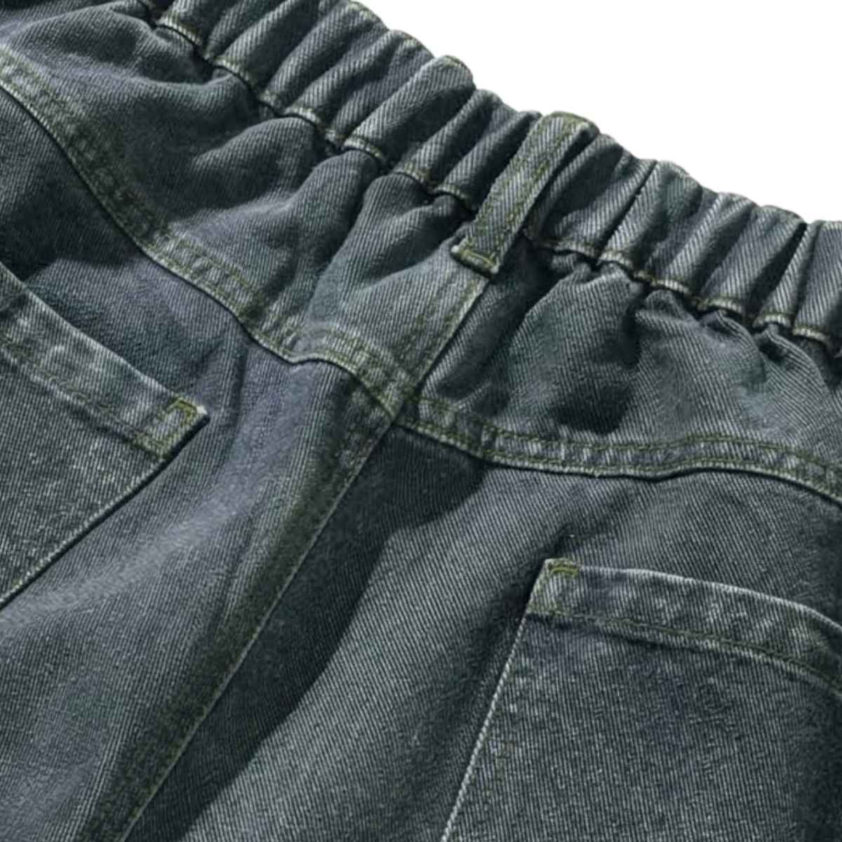 Men’s Vintage Y2K Elastic Back Waistband Baggy Denim Shorts