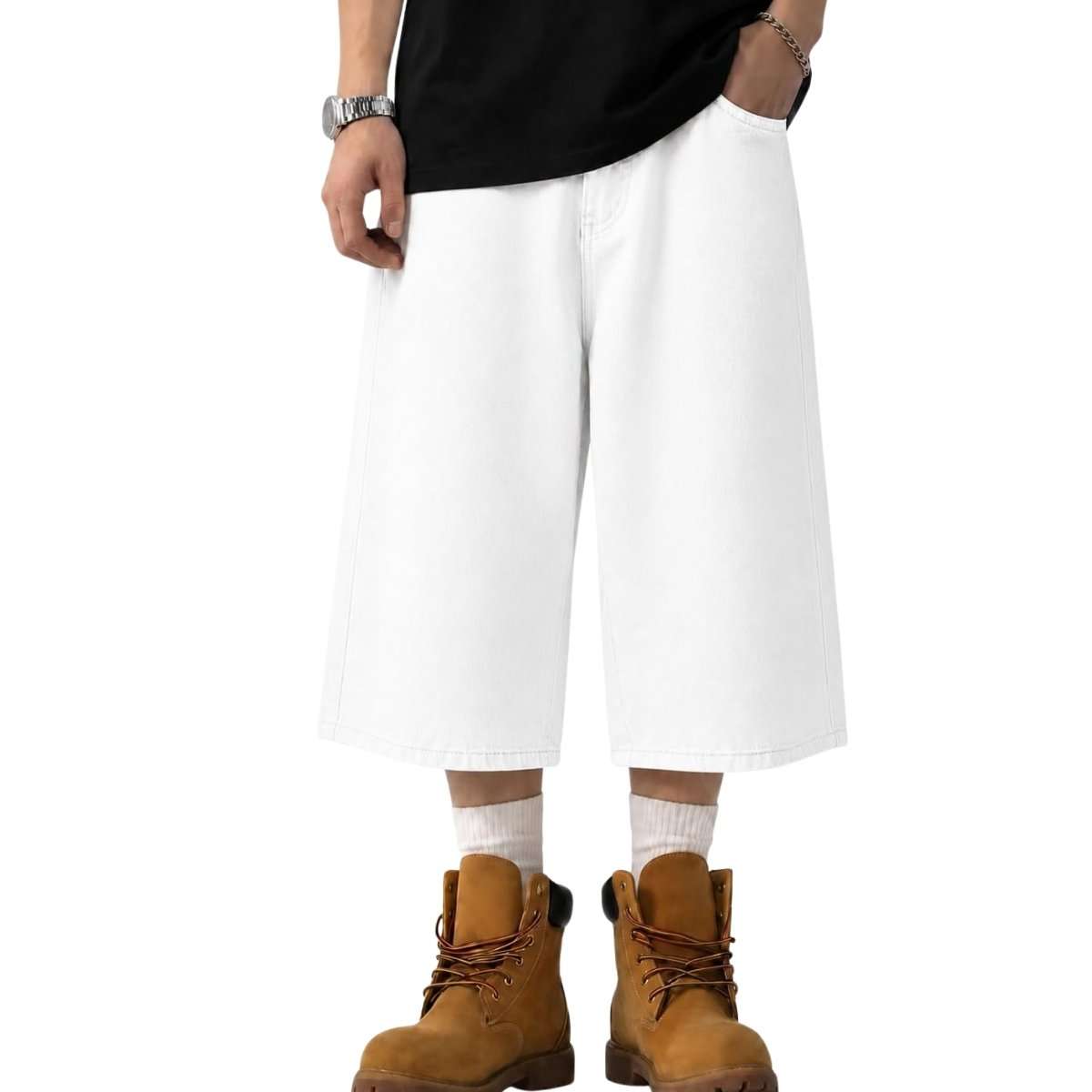 Y2K Loose Fit Wide Leg Denim Shorts