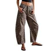 Women’s Y2K Leopard Print Baggy Jeans