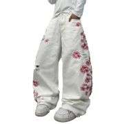 Men’s Y2K Hip Hop Embroidered Baggy Wide Leg Jeans