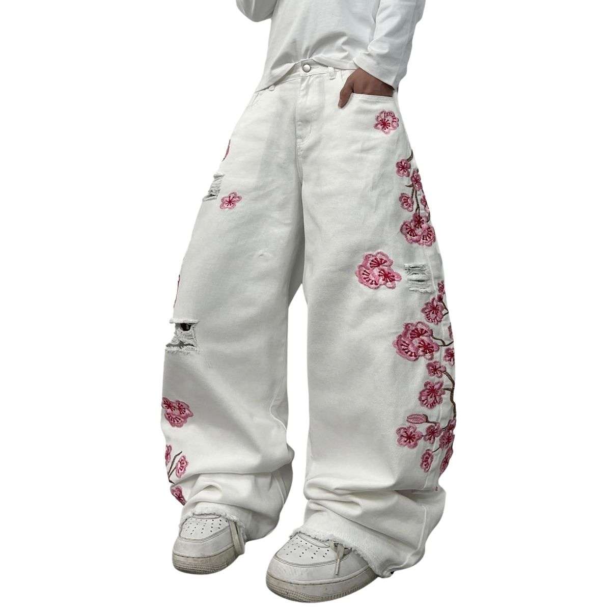 Men’s Y2K Hip Hop Embroidered Baggy Wide Leg Jeans