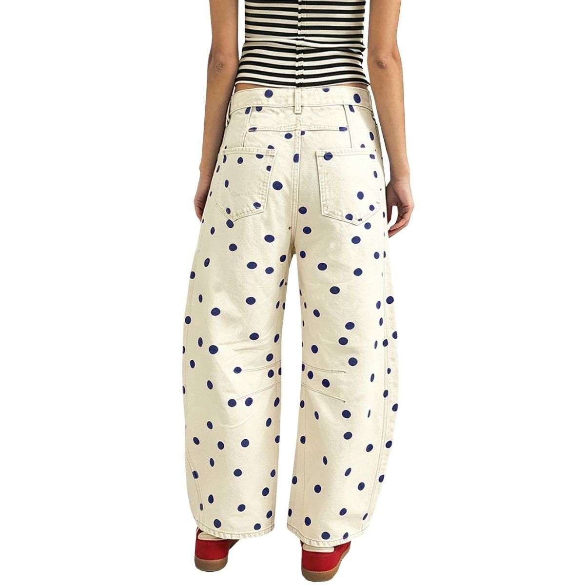 Vintage Polka Dot Barrel Jeans