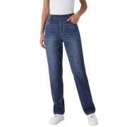 High Waisted Pull-On Straight Leg Jeans