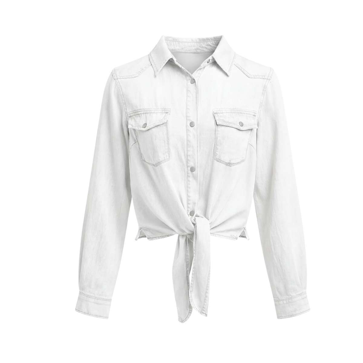 Women’s Tie-Front Denim Shirt