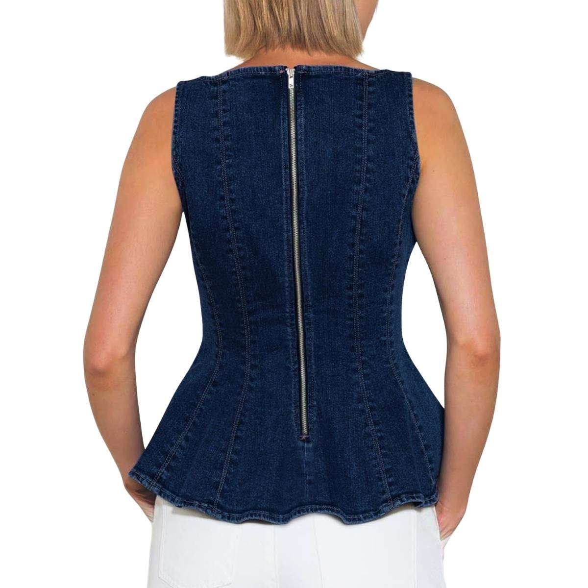 Women’s Denim Peplum Tank Top