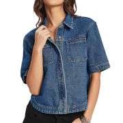 Women’s Casual Short Sleeve Denim Shacket