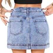 Women’s Denim Mini Skirt with Built-In Shorts