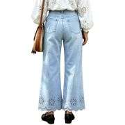 Women’s Embroidered Wide Leg Jeans