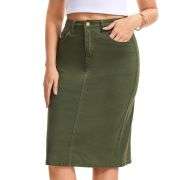 Women’s High Waisted Denim Midi Skirt
