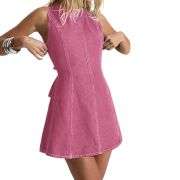 Y2K Bow Tie Open Back Denim Mini Dress