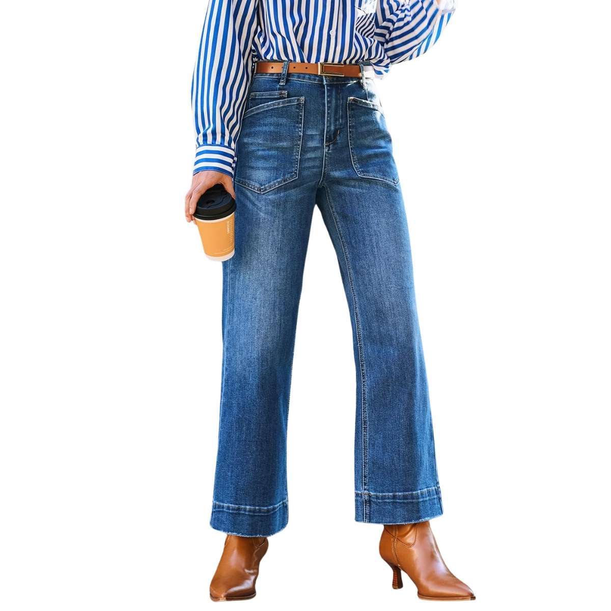 Women’s Cropped Wide Leg Jeans