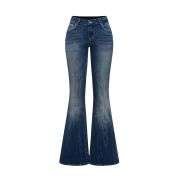 Women’s Embroidered Y2K High Waist Stretchy Flared Jeans