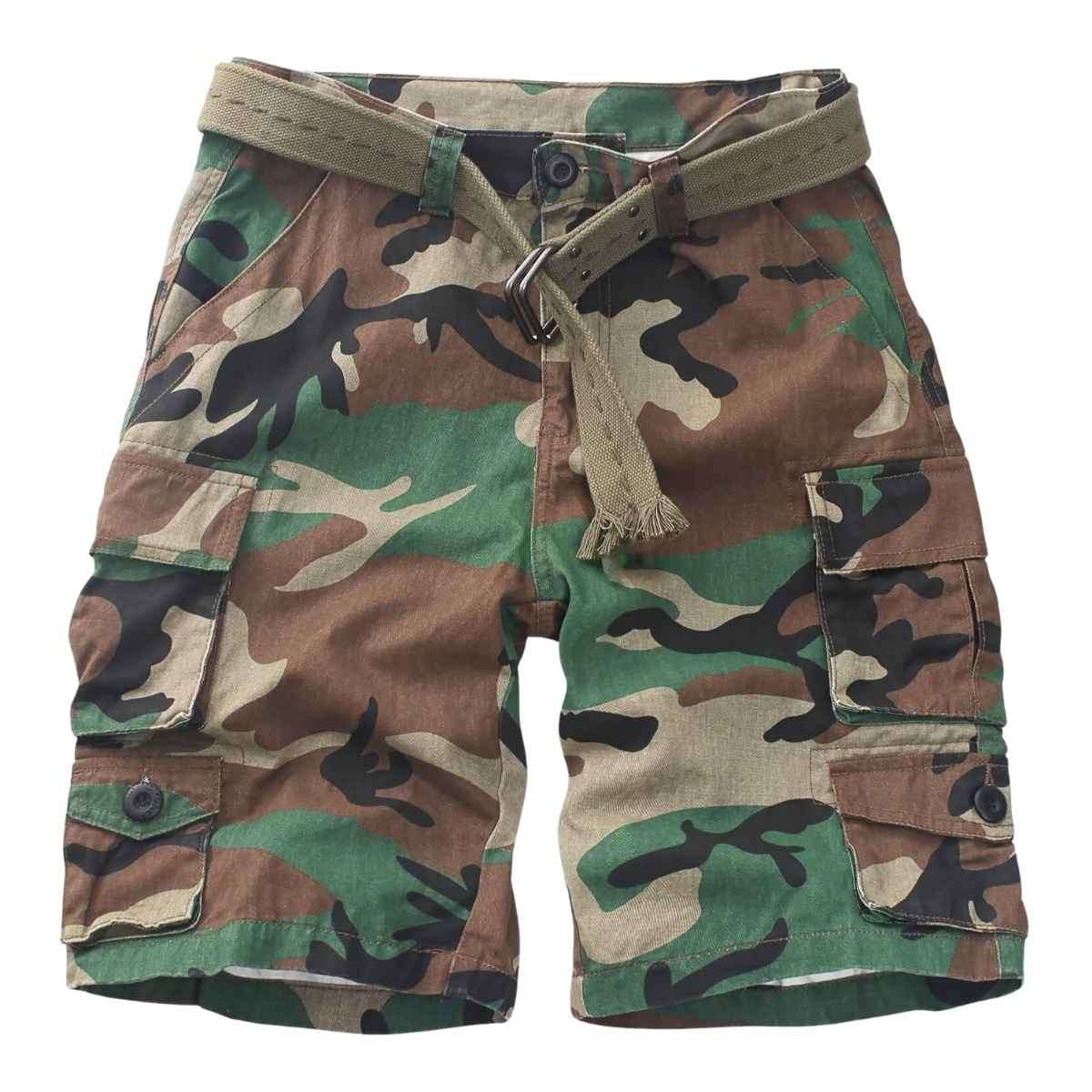 Men’s 9-Pocket Cotton Utility Camo Cargo Shorts