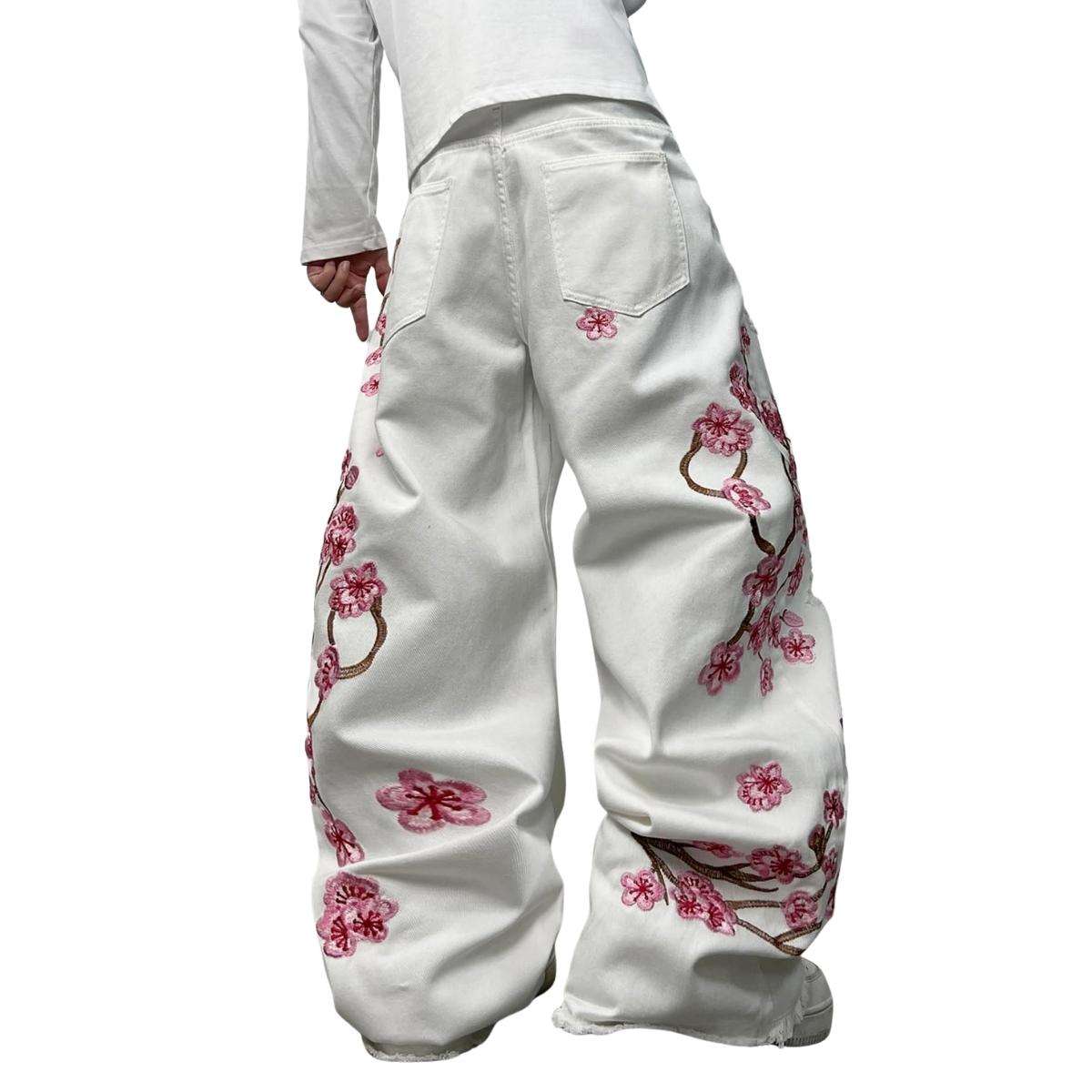 Men’s Y2K Hip Hop Embroidered Baggy Wide Leg Jeans