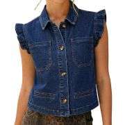 Y2K Cropped Denim Vest