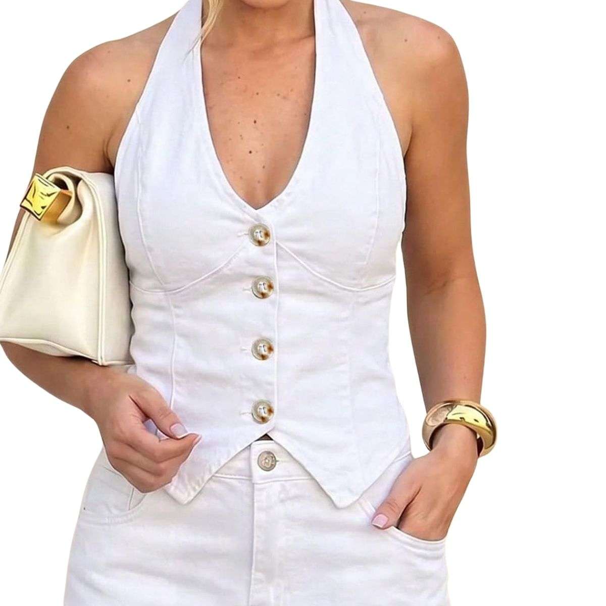 Women’s Y2K Denim Halter Top