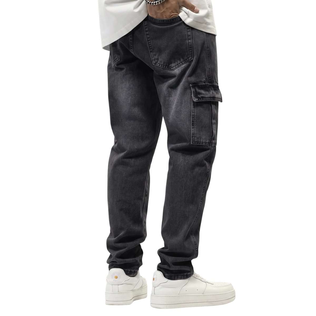 Men’s Elastic Waist Cargo Jeans