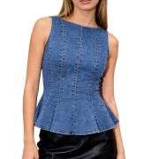 Women’s Denim Peplum Tank Top