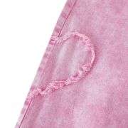 Women’s High Waisted Distressed Heart Pattern Wide Leg Jeans