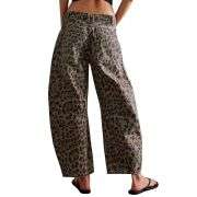 Women’s Y2K Leopard Print Baggy Jeans