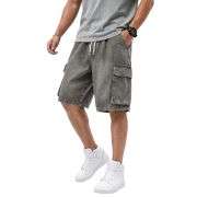 Men’s Baggy Ripped Cargo Denim Jorts