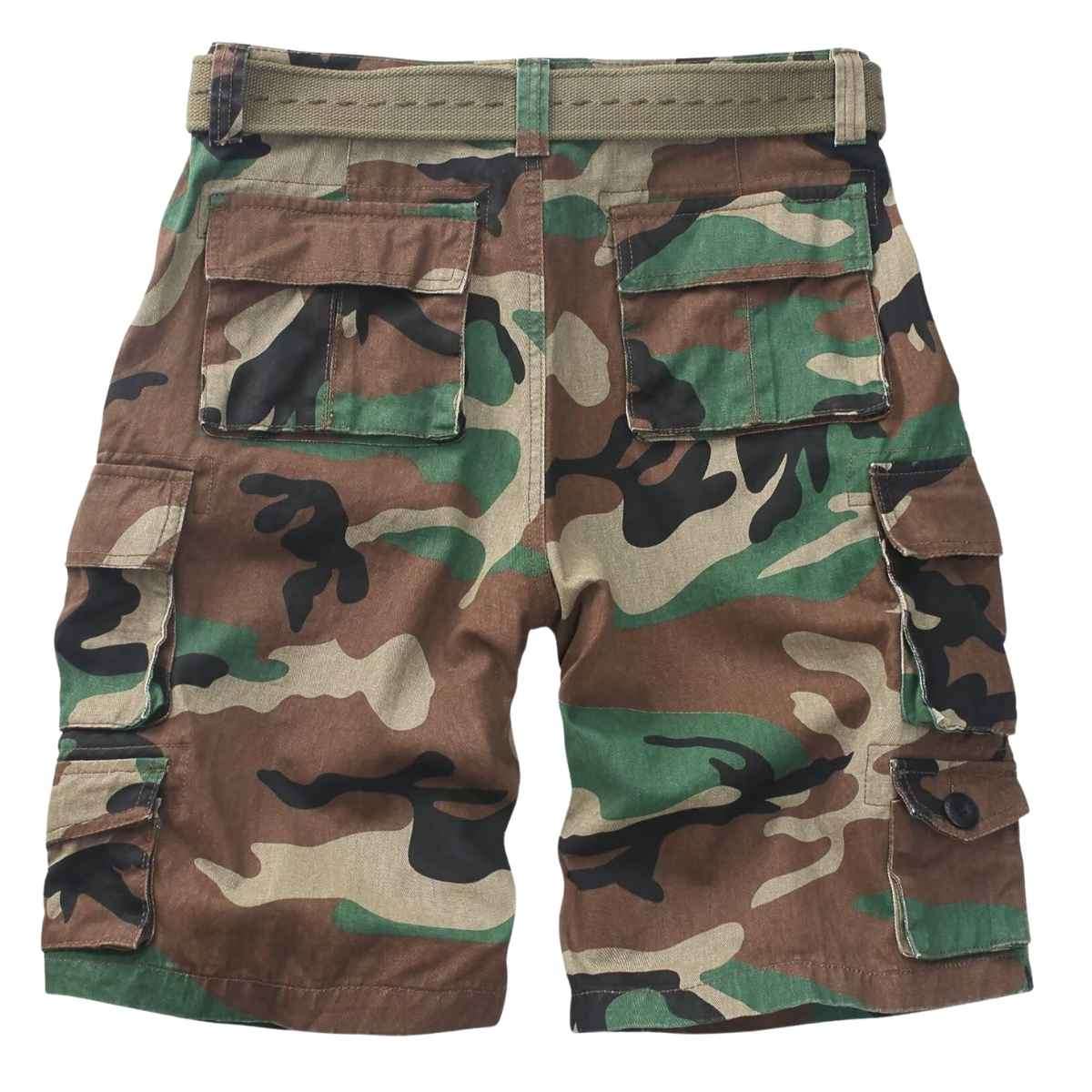 Men’s 9-Pocket Cotton Utility Camo Cargo Shorts