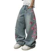 Men’s Y2K Hip Hop Embroidered Baggy Wide Leg Jeans