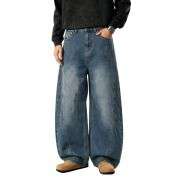 Men’s Y2K Relaxed Fit Wide Leg Skater Streetwear Barrel Baggy Jeans