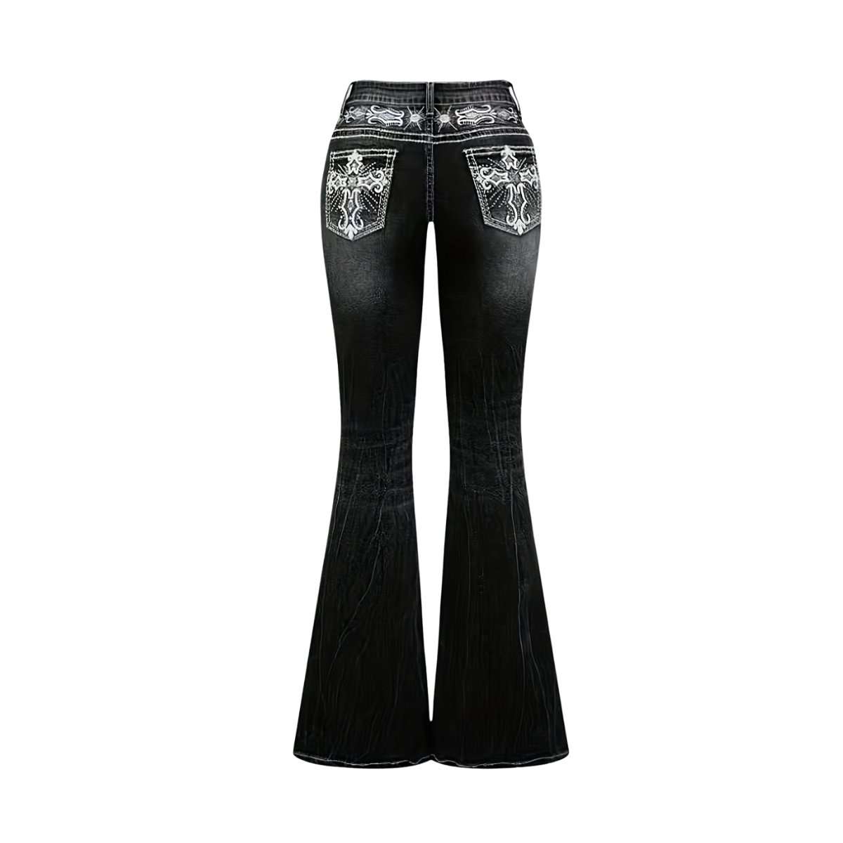 Women’s Embroidered Y2K High Waist Stretchy Flared Jeans