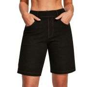 Women’s High Waist Stretch Denim Bermuda Shorts