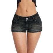 Women’s Low Rise Y2K Stretch Denim Shorts