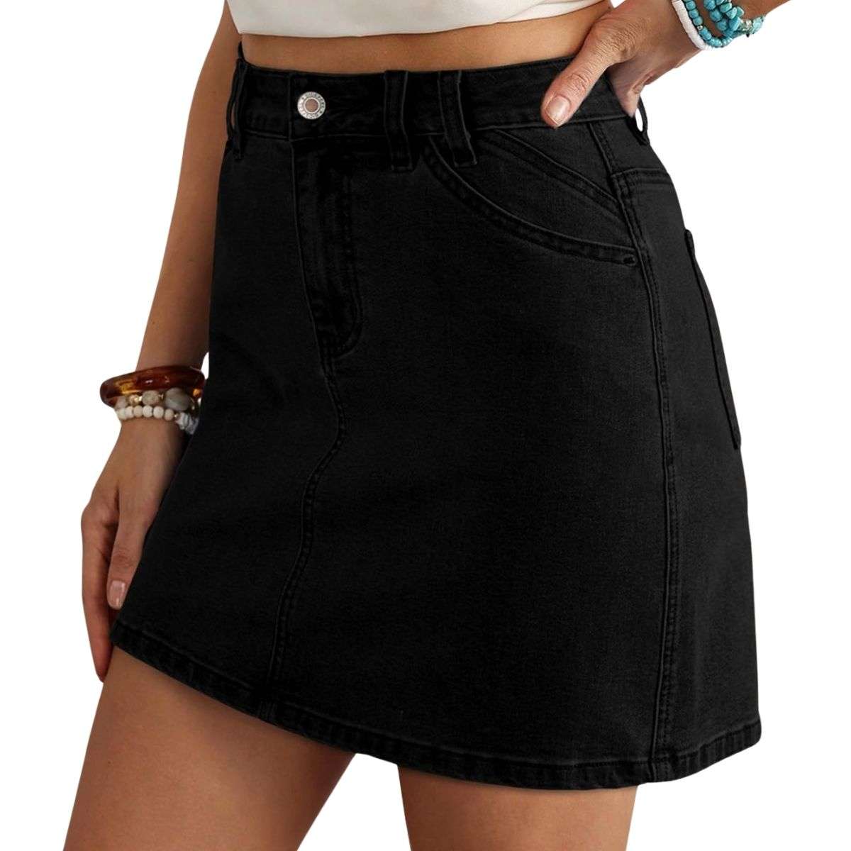 Women’s High Waist Denim Mini Skirt