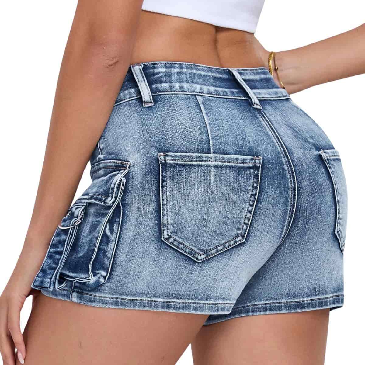 Women’s Y2K Cargo Denim Ultra Shorts