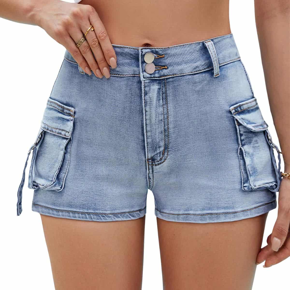 Women’s Y2K Cargo Denim Ultra Shorts