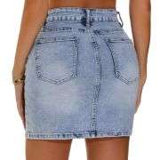 Women’s Rhinestone Stretch Sparkly Y2K Denim Mini Skirt