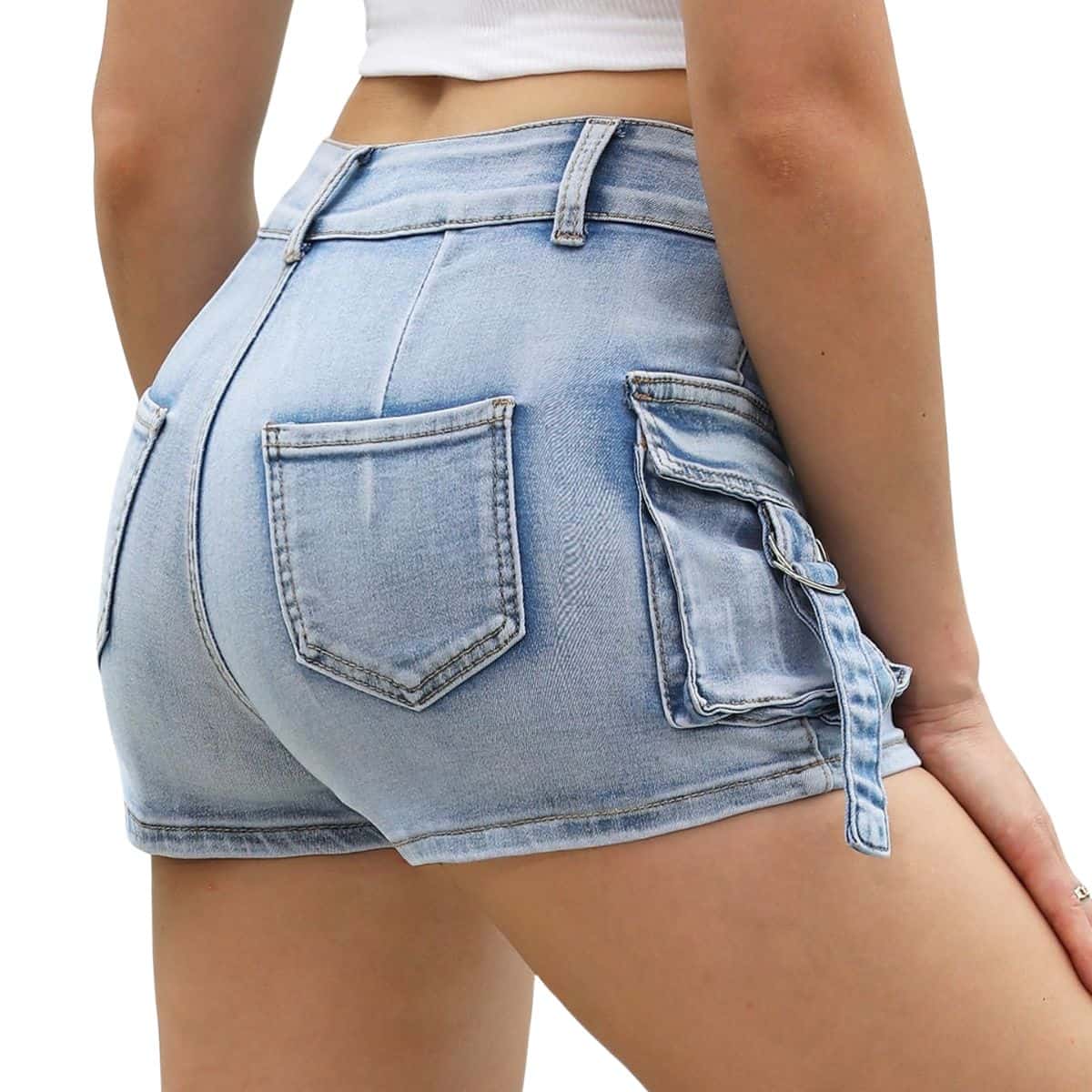 Women’s Y2K Cargo Denim Ultra Shorts