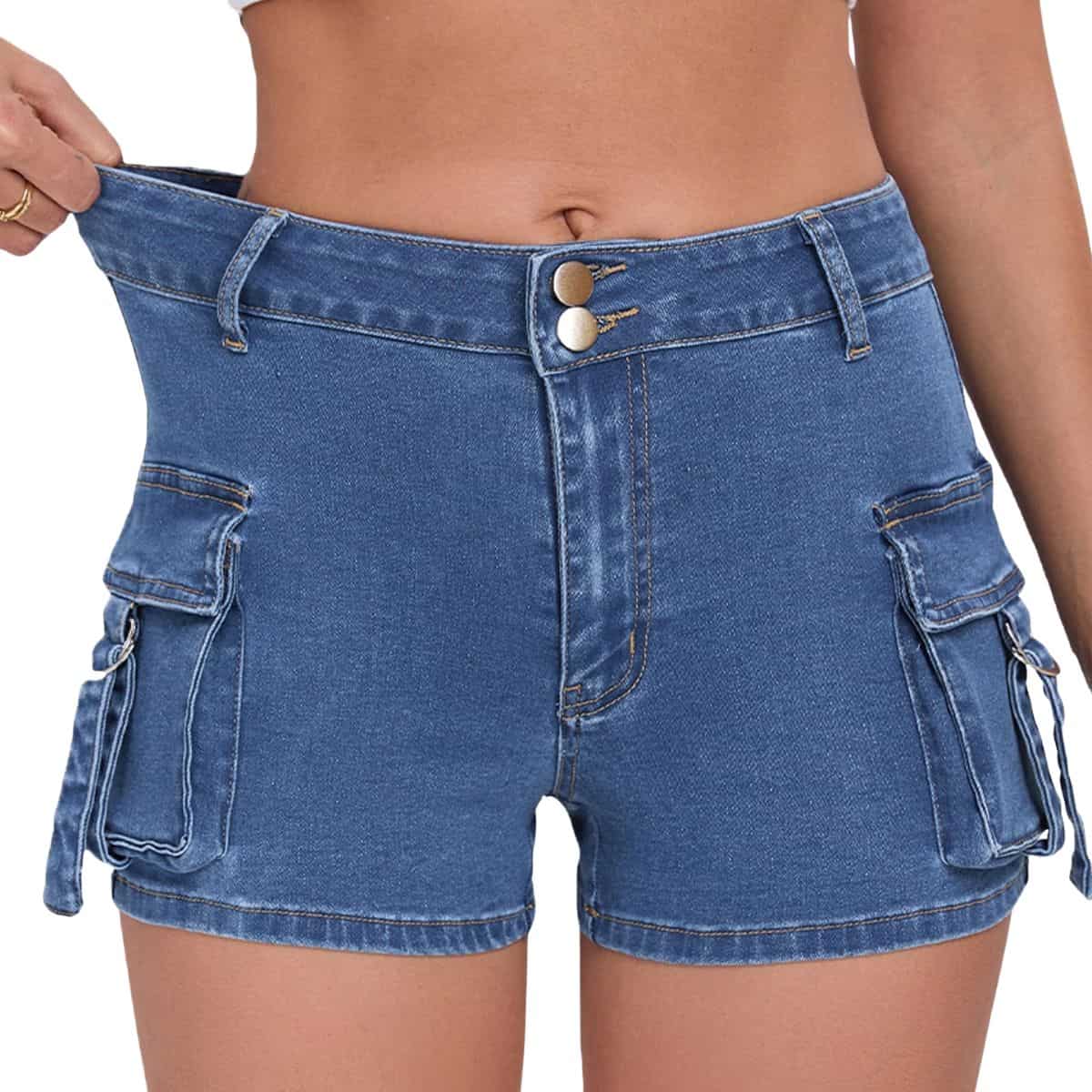 Women’s Y2K Cargo Denim Ultra Shorts